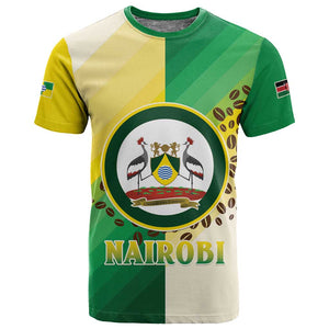 Personalised Nairobi Kenya T shirt Coat Of Arms With Coffee