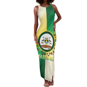 Personalised Nairobi Kenya Tank Maxi Dress Coat Of Arms With Coffee