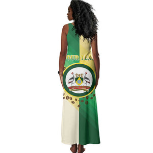 Personalised Nairobi Kenya Tank Maxi Dress Coat Of Arms With Coffee