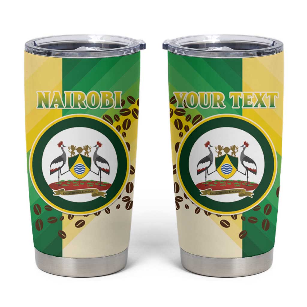 Personalised Nairobi Kenya Tumbler Cup Coat Of Arms With Coffee