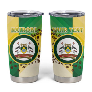 Personalised Nairobi Kenya Tumbler Cup Coat Of Arms With Coffee