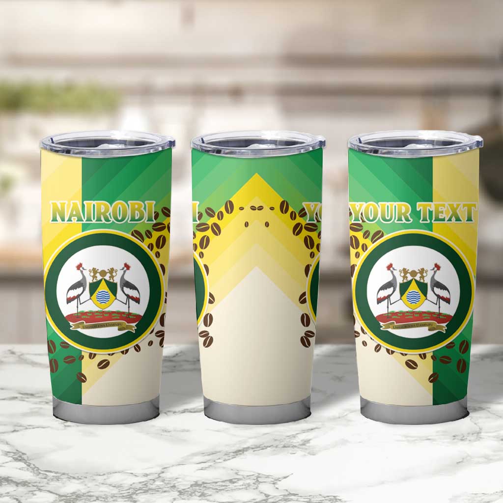 Personalised Nairobi Kenya Tumbler Cup Coat Of Arms With Coffee