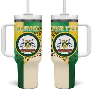 Personalised Nairobi Kenya Tumbler With Handle Coat Of Arms With Coffee