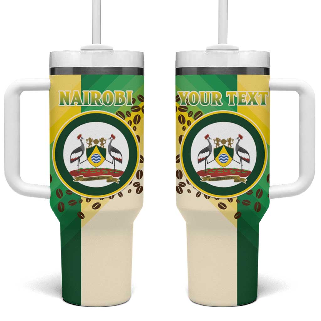 Personalised Nairobi Kenya Tumbler With Handle Coat Of Arms With Coffee