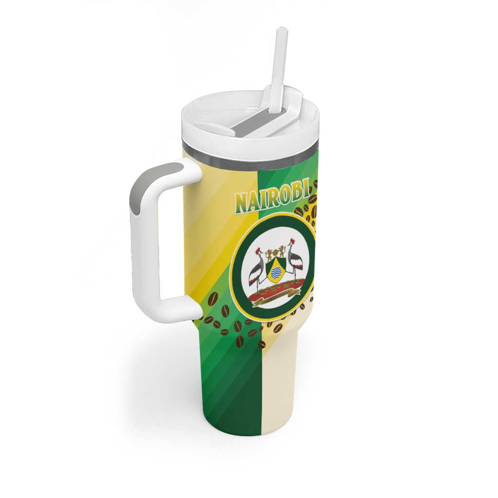 Personalised Nairobi Kenya Tumbler With Handle Coat Of Arms With Coffee