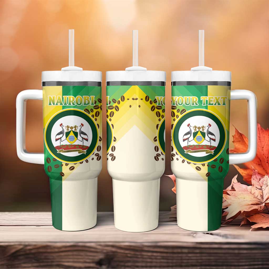 Personalised Nairobi Kenya Tumbler With Handle Coat Of Arms With Coffee