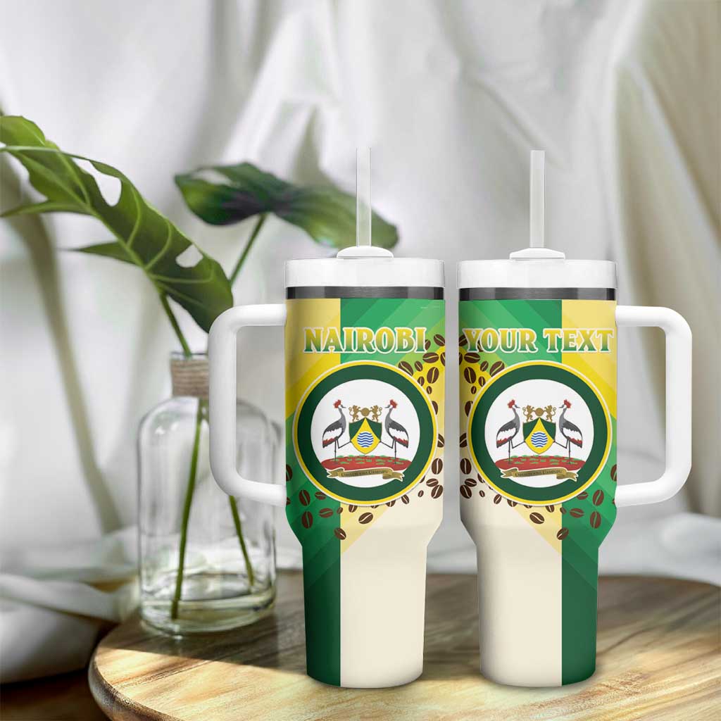 Personalised Nairobi Kenya Tumbler With Handle Coat Of Arms With Coffee