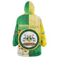 Personalised Nairobi Kenya Wearable Blanket Hoodie Coat Of Arms With Coffee