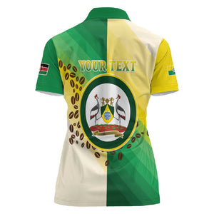 Personalised Nairobi Kenya Women Polo Shirt Coat Of Arms With Coffee