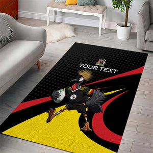 Jamhuri ya Uganda Rugby Custom Area Rug With Black Crowned Crane Mascot
