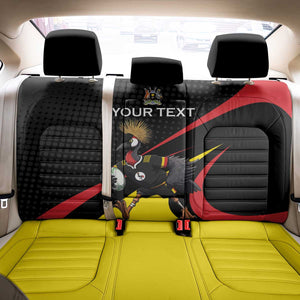 Jamhuri ya Uganda Rugby Custom Back Car Seat Cover With Black Crowned Crane Mascot