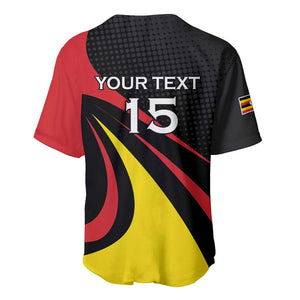 Jamhuri ya Uganda Rugby Custom Baseball Jersey With Black Crowned Crane Mascot