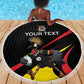 Jamhuri ya Uganda Rugby Custom Beach Blanket With Black Crowned Crane Mascot