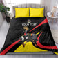 Jamhuri ya Uganda Rugby Custom Bedding Set With Black Crowned Crane Mascot