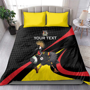 Jamhuri ya Uganda Rugby Custom Bedding Set With Black Crowned Crane Mascot