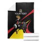 Jamhuri ya Uganda Rugby Custom Blanket With Black Crowned Crane Mascot