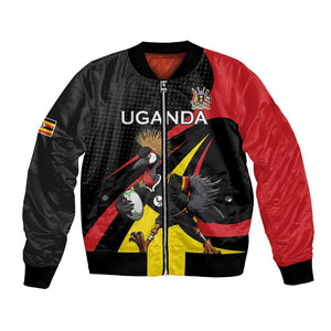 Jamhuri ya Uganda Rugby Custom Bomber Jacket With Black Crowned Crane Mascot