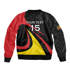 Jamhuri ya Uganda Rugby Custom Bomber Jacket With Black Crowned Crane Mascot