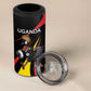 Jamhuri ya Uganda Rugby Custom 4 in 1 Can Cooler Tumbler With Black Crowned Crane Mascot