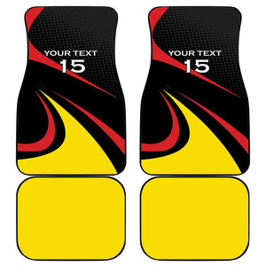 Jamhuri ya Uganda Rugby Custom Car Mats With Black Crowned Crane Mascot