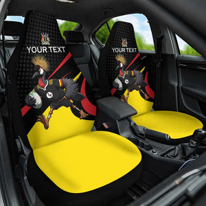 Jamhuri ya Uganda Rugby Custom Car Seat Cover With Black Crowned Crane Mascot