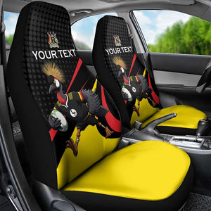 Jamhuri ya Uganda Rugby Custom Car Seat Cover With Black Crowned Crane Mascot