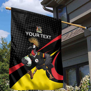 Jamhuri ya Uganda Rugby Custom Garden Flag With Black Crowned Crane Mascot