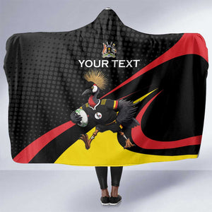 Jamhuri ya Uganda Rugby Custom Hooded Blanket With Black Crowned Crane Mascot