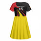 Jamhuri ya Uganda Rugby Custom Kid Short Sleeve Dress With Black Crowned Crane Mascot