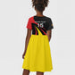 Jamhuri ya Uganda Rugby Custom Kid Short Sleeve Dress With Black Crowned Crane Mascot