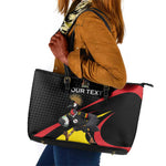 Jamhuri ya Uganda Rugby Custom Leather Tote Bag With Black Crowned Crane Mascot