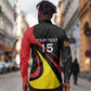 Jamhuri ya Uganda Rugby Custom Long Sleeve Button Shirt With Black Crowned Crane Mascot