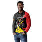 Jamhuri ya Uganda Rugby Custom Long Sleeve Polo Shirt With Black Crowned Crane Mascot