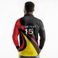 Jamhuri ya Uganda Rugby Custom Long Sleeve Polo Shirt With Black Crowned Crane Mascot