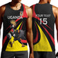 Jamhuri ya Uganda Rugby Custom Men Tank Top With Black Crowned Crane Mascot