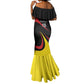 Jamhuri ya Uganda Rugby Custom Mermaid Dress With Black Crowned Crane Mascot