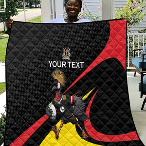 Jamhuri ya Uganda Rugby Custom Quilt With Black Crowned Crane Mascot