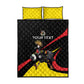 Jamhuri ya Uganda Rugby Custom Quilt Bed Set With Black Crowned Crane Mascot
