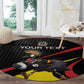 Jamhuri ya Uganda Rugby Custom Round Carpet With Black Crowned Crane Mascot