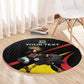 Jamhuri ya Uganda Rugby Custom Round Carpet With Black Crowned Crane Mascot