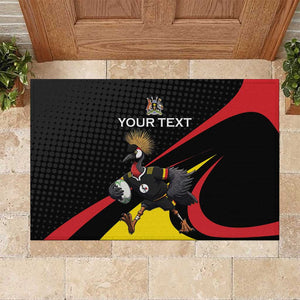 Jamhuri ya Uganda Rugby Custom Rubber Doormat With Black Crowned Crane Mascot