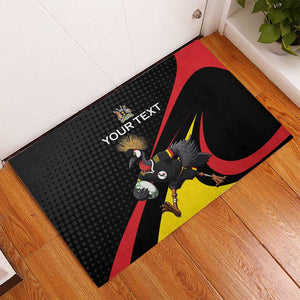 Jamhuri ya Uganda Rugby Custom Rubber Doormat With Black Crowned Crane Mascot
