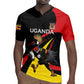 Jamhuri ya Uganda Rugby Custom Rugby Jersey With Black Crowned Crane Mascot