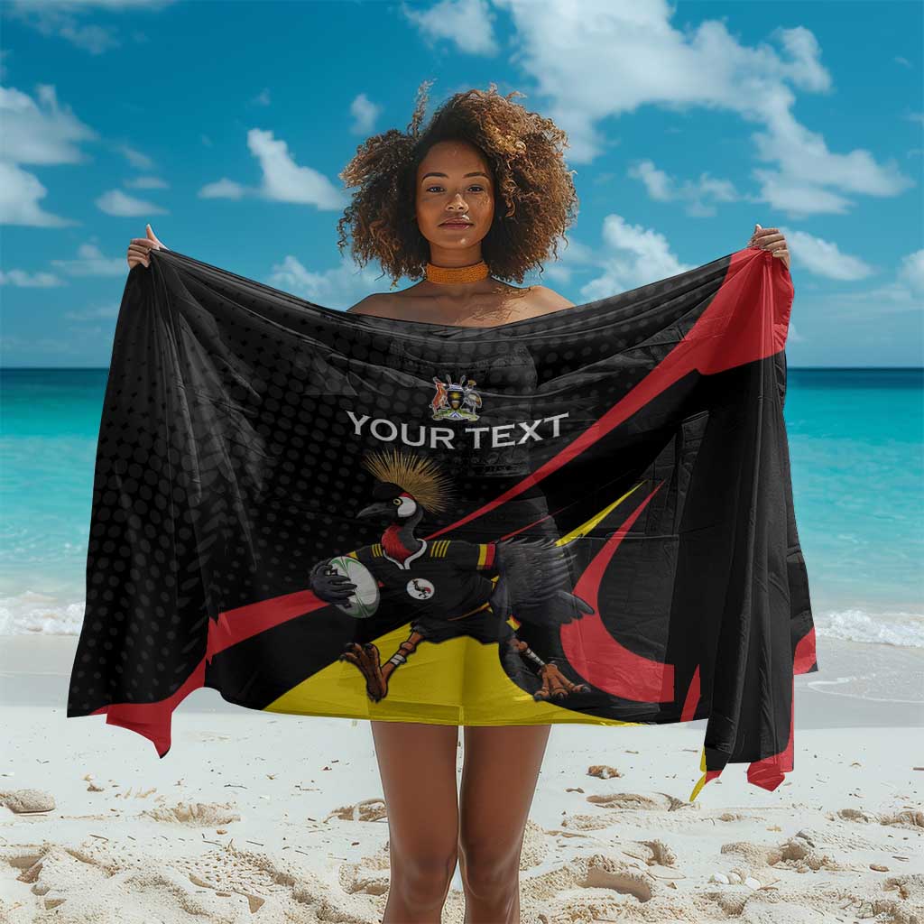 Jamhuri ya Uganda Rugby Custom Sarong With Black Crowned Crane Mascot