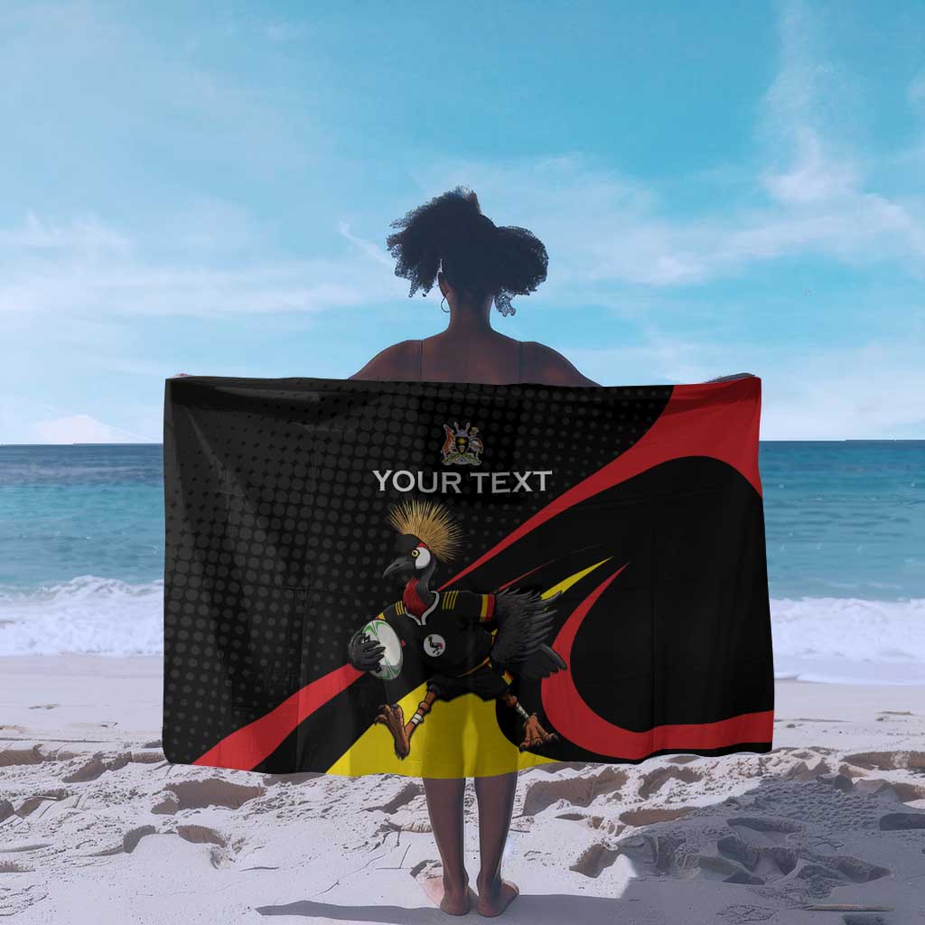 Jamhuri ya Uganda Rugby Custom Sarong With Black Crowned Crane Mascot