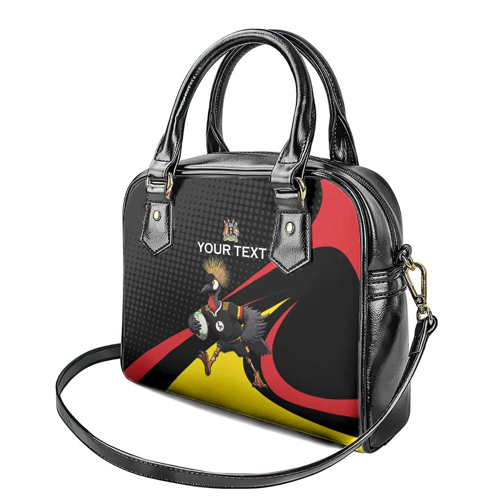 Jamhuri ya Uganda Rugby Custom Shoulder Handbag With Black Crowned Crane Mascot