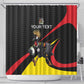 Jamhuri ya Uganda Rugby Custom Shower Curtain With Black Crowned Crane Mascot