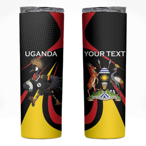 Jamhuri ya Uganda Rugby Custom Skinny Tumbler With Black Crowned Crane Mascot