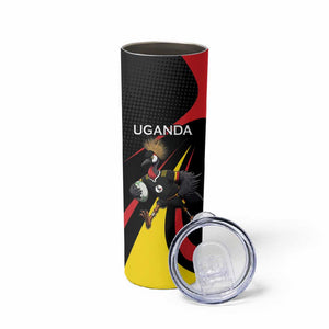 Jamhuri ya Uganda Rugby Custom Skinny Tumbler With Black Crowned Crane Mascot