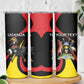 Jamhuri ya Uganda Rugby Custom Skinny Tumbler With Black Crowned Crane Mascot